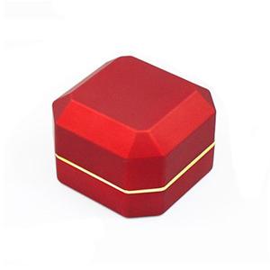 Hot Sale LED Light Ring Box Packaging Custom Luxury Leather Jewelry Packaging Box With Logo