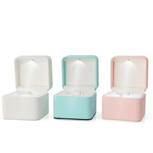 Good Quality With Shiny Wood Ring Mahogany Light Jewelry Led Box