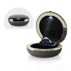 Good Quality Factory Directly Red Velvet Custom Booket Wedding Ring Jewelry Box Leather Led