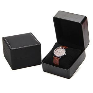 Custom logo luxury single watch gift storage box oem black wooden watch packaging display box with pillow