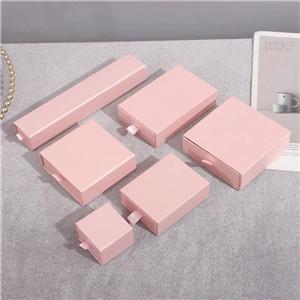 Wholesale custom pink drawer Necklace earring bracelet paper packaging jewelry box