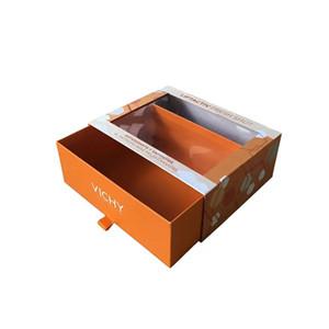 Eco friendly transparent pvc boxes packaging custom cardboard brown drawer gift boxes