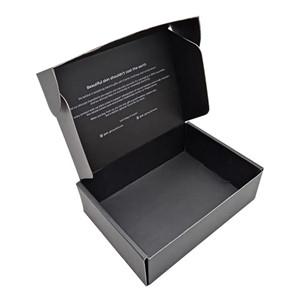 Fashion Luxury matte gift box black mailer packaging box cardboard shipping box with custom logo