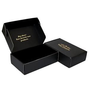 Free Design Luxury Package Corrugated Paper Black Mailer Box with Gold Foil Stamping, Custom packaging for Eyelash Extensions