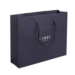 wholesale custom logo Gold Foil LOGO Luxury Black Gift Bags Shopping bags Cardboard Paper Bags