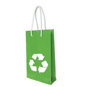 Factory price recyclable kraft brown paper bag with rope handle your logo flat handle kraft paper bag