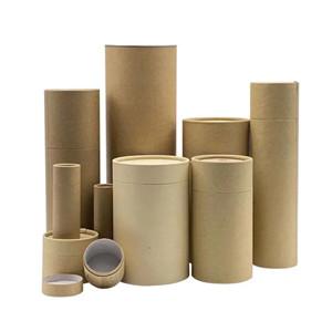 Custom eco friendly carton cylinder kraft paper round box empty biodegradable craft cardboard boxes packaging tubes