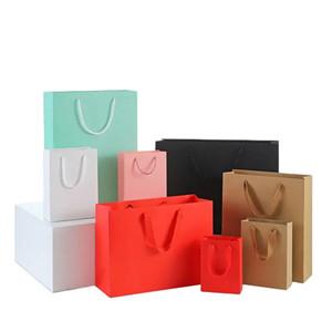 Factory Outlet Sale Custom Logo Foil Plain Shopping Kraft Bags Various Color Blank Clothing Shoe Packaging Cheap Gift Paper Bag