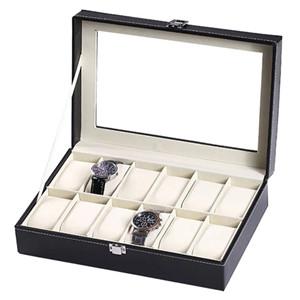 12 Slots Oem  luxury custom white pu leather watch storage display box ladies watch packaging gift box with pillow