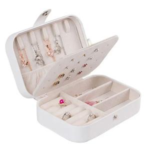 Sample Available Pu Leather Business Portable Jewelry Gift Organizer Boxes Necklaces Bracelet Ring Jewelry Storage Cases