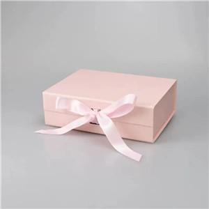 Wholesale paper magnetic lid luxury pink hamper gift present packing box with ribbon