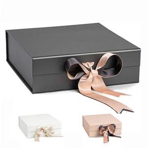 Cardboard Gift Box Luxury Box With Changeable Ribbon and Magnetic Closure Folding Big Gift Boxes Set