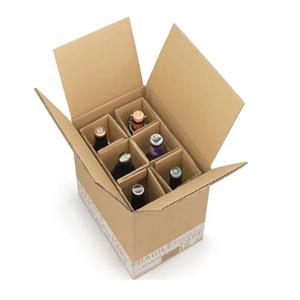 Wholesale 6 Bottles Red Wine Packaging Carton Box Custom Printed Shipping Whiskey Beer Corrugated Carton