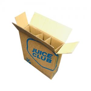 Custom wine bottle packaging Shipping corrugated cardboard dimension of carton juice wine box