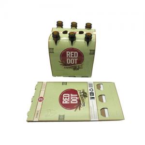 Custom water bottle shipping packaging corrugated cardboard box 6 pack bottle carrier beer box with insert divider