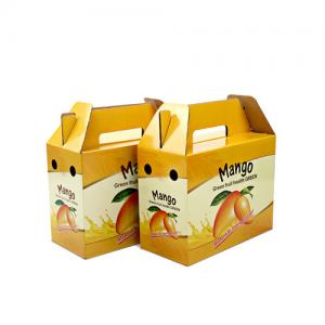 Custom Logo Mengo Paper Transport Packing Fruit Carton Box With Handle,mango packing boxes,custom box for mango