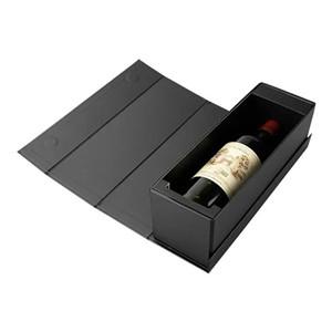 Bestyle Luxury Black Matte Rigid Customized Folding Magnet Paper Box Wine Bottle Box Packaging