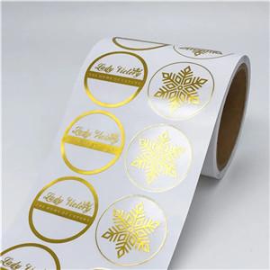 Customized Waterproof Transparent Circle Logo Label Roll Personalised Metal Gold Foil Clear Logo Sticker Custom Printing