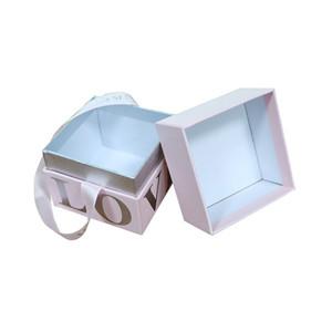 Wholesale Custom Luxury Rigid Cardboard Gift Lid And Base Paper Box with ribbon